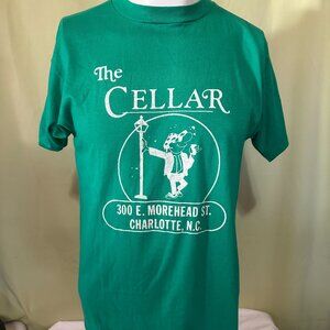 Vintage The Cellar Bar Pub Charlotte NC Men's Gree T Shirt Large 42-44 Hanes Cot